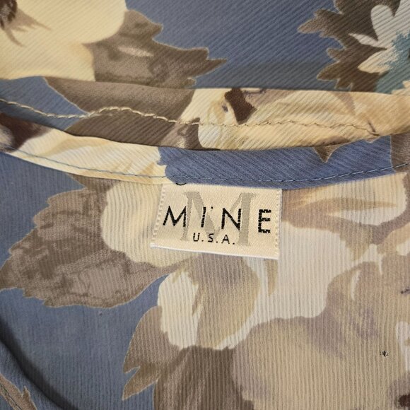 Vintage 90s Y2K Fairy Romantic Babydoll Sheer Floral Maxi Dress Blue Sleeveless - Picture 13 of 14